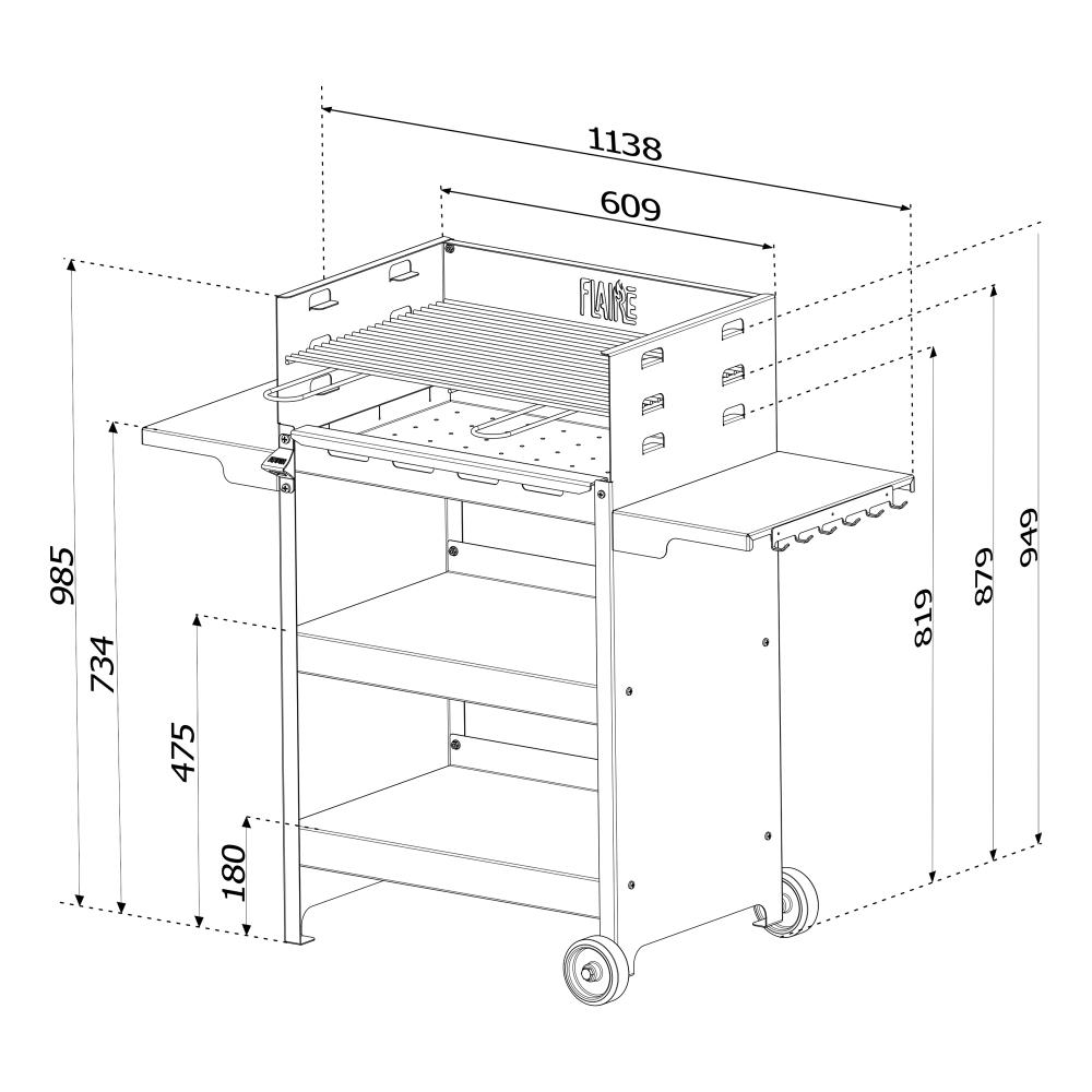 Dimensiuni gratar Flaire Grill PREMIUM